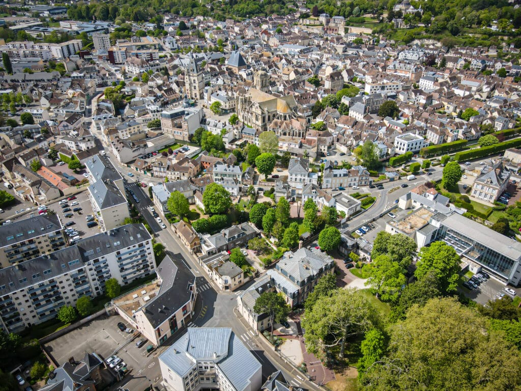 Centre-ville au drone